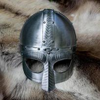 Rankų darbo viduramžių vikingų šalmas  Istoriniai šarvai  LARP, Cosplay ekspozicijai, Riterio kostiumo aksesuaras, Istorinio kostiumo įranga
