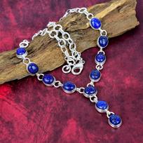 Lapis Lazuli Karoliai Rankų darbo Papuošalai, 925 Prabuotas Sterlingų Sidabro Karoliai Dizainerio Brangakmenių Papuošalai Reguliuojama Grandinėlė Karoliai Dovana Mamai Adjustable With 18 Inches