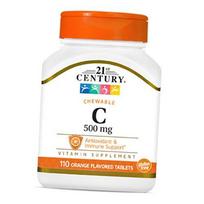 Sodium Ascorbate and Ascorbic Acid, Chewable Vitamin C 500, 21st Century 110 tabs Orange (36440059) 110tab Orange