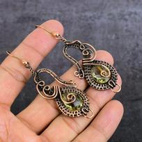 Citrine Handmade Copper Wire Wrap Jewelry Earring 2.99  m6r18