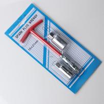 Žvakių raktas su 2 žvakių įdėklais 16/21 mm Žvakių raktas T formos rankena Raktų rinkinys Žvakių jungties raktų įrankių rinkinys automobiliui ir motociklui 19.3cm raudona