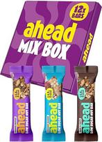 "ahead Nut Bar", mišri dėžutė, grūdų batonėlis, be pridėtinio cukraus, 3 rūšys, 12 x 35 g, tik 1,7 g cukraus viename batonėlyje be glitimo