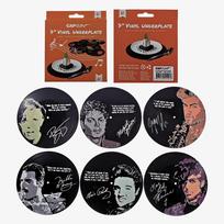 Retro puodelio padėkliukai 6 vnt. Neslystantys vinilinių plokštelių padėkliukai Muzikinis gėrimų laikiklis Puodelio stalo padėkliukas Karščiui atsparus Neslystantis ROCKABILLY Rock 6pcs set 17.5cm