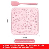 Naminių gyvūnų šunų lėto maisto laižymo kilimėlis lėto maisto dubenėlis katės neslystanti pralaidi vakarienės lėkštė [Square Pink]