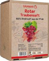 5 l raudonųjų vynuogių sulčių "Grape Direct Juice Red" iš Pfalco, 100 % raudonųjų vynuogių sultys, veganiškos, be priedų - 5 litrų dėžutė