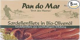 Pan do Mar Ančiuvių filė ekologiškame alyvuogių aliejuje, 5 x 50 g