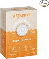 Yogourmet - Jogurto fermentai (6 maišeliai = 6 litrai) - pasigaminkite jogurtą namuose - natūralus, be glitimo, košerinis, halalinis