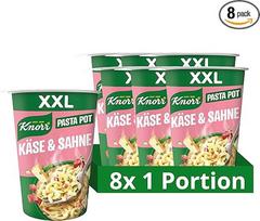 "Knorr Big Pot Pasta Snack Cheese & Cream Delicious" greitai paruošiami makaronai, paruošiami vos per 5 minutes 8 x 92g