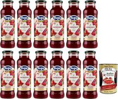 12 x Yoga il Centrifugato con Chia, vaisių koncentratas su chia, raudonaisiais vaisiais ir rabarbarais, vaisių sultys be pridėtinio cukraus, 680 ml stiklinis buteliukas + Italian Gourmet Polpa di Pomodoro 400 g skardinė