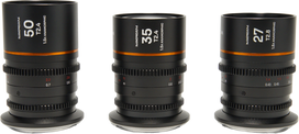 Laowa NanomorphÂ S35 PrimeÂ 3 LensÂ BundleÂ (27mm, 35mm, 50mm) (Amber) Sony E