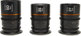 Laowa NanomorphÂ S35 PrimeÂ 3 LensÂ BundleÂ (27mm, 35mm, 50mm) (Amber) Canon RF