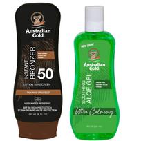 Australijos auksas įdegio balzamas SPF50 + Alijošius po saulės vonių