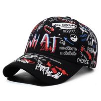 Grafiti rašto kepurės Unisex beisbolo kepurės juoda/raudona
