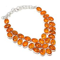 Baltic Amber Handmade 925 Sterling Silver Jewelry Necklace 18  d7c46