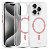 Liavec Glossy Magsafe Clear dėklas skirtas Apple iPhone 15 rožinės spalvos