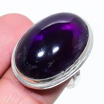 Natural Sage Amethyst Gemstone Handmade 925 Sterling Silver Ring Size 10 U2U93