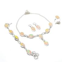 Natural Orange Triplet Opal Gemstone 925 Sterling Silver Jewelry Set T4Y90