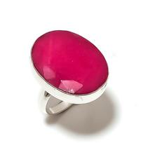 Ruby(Simulated)  Gemstone Handmade 925 Sterling Silver Jewelry Ring Size 9 Y2q91