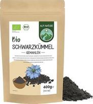 "Alpi Nature" Juodieji kmynai malti Ekologiški 400 g Juodųjų kmynų sėklos Malti juodųjų kmynų milteliai