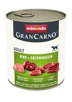 Animonda GranCarno Adult visavertis šlapias pašaras suaugusiems šunims, jautiena ir ančių širdelės, konservai, 400g
