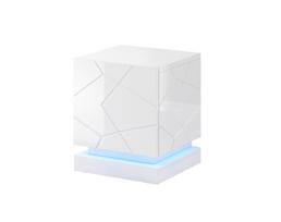 QIU bedside table 2 pcs. 46x41.5x53 cm white glossy/white glossy
