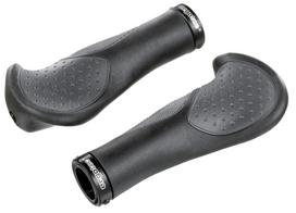 Vairo rankenėlės MTB-ATB grips AKS 08, black, 135/135 mm lg., Kraton/Gel