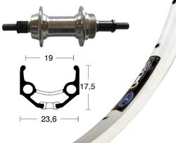 Galinis ratas 28x1.75 crank 6/7f.silv. 36h., Rigida Zac 19  silver Niro-spoke