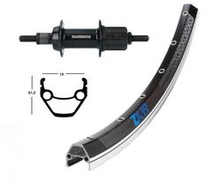 Galinis ratas 26x1.75 TY500 7 sp. blk.rigid 36h, Exal ZX 19 blk./silv. Niro spokes
