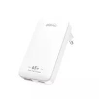 GaN Dudao A65Q 65W USB-A / USB-C PD Ultra-Thin Travel laidinis įkroviklis EU / US – baltos spalvos