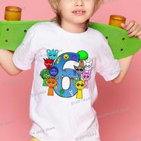 Cartoon Sprunki T-shirt Boys Girls Fashion Number 1-9 Tees Horror Game Figure Tshirt Short Sleeve Sprunki T Shirt Birthday Gift 100