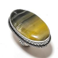 Bumble Bee Jasper Handmade 925 Sterling Silver Jewelry Ring Size 9 E7g77
