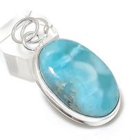 Republic Larimar Handmade 925 Sterling Silver Jewelry Pendant 1.97  f0F71