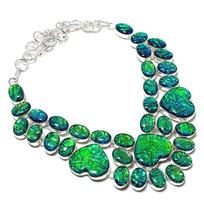 Green Triplet Opal Handmade 925 Sterling Silver Jewelry Necklace 18  W9d13