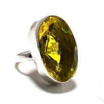 Citrine Handmade 925 Sterling Silver Jewelry Ring Size 7.5 M3S92