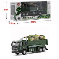 1/32 Lietos karinės transporto priemonės armijos žaislai su šviesomis ir garsais, žaisliniai automobiliai, metalo lydinio sunkvežimių vežimėlis, patraukiamas atgal modelio automobilis, skirtas vaikams, mažiems vaikams, berniukams 1/32-Size:15.5*6*4cm kamufliažinė žalia spalva