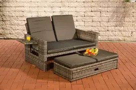 Ancona lauko sofa | Reguliuojama, su kojų atrama, pilkai ruda