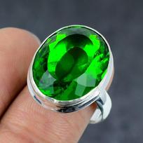 Peridot Handmade 925 Sterling Silver Jewelry Ring Size 9 Y5f33 green