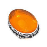 Baltic Amber Handmade 925 Sterling Silver Jewelry Ring Size 8 W0g55