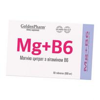 Magnio citratas ir vitaminas B6, Mg + B6, „Golden Pharm“ 50 tablečių (36519024) 50tab