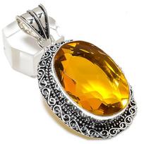 Citrine Handmade 925 Sterling Silver Jewelry Pendant 2.17  m4O24