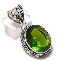 Peridot Handmade 925 Sterling Silver Jewelry Pendant 2.36  O0z00
