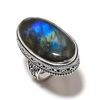 Labradorite Handmade 925 Sterling Silver Jewelry Ring Size 8 v4v69