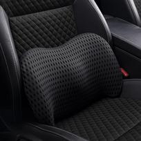 Ergonomiška 3D tinklelio juosmens atrama automobiliui, atminties putų nugaros pagalvėlė su poliesterio užvalkalu vairuotojo sėdynės patogumui ir stuburo išlyginimui juoda