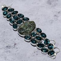 Labradorite, Iolite Handmade 925 Sterling Silver Bracelet 7-8  m1T96