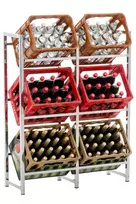 Gėrimų dėžių stovas | „Lennert“ modelis, chromuotas metalas, 6 dėžėms