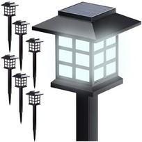 LED sodo šviestuvai su saulės baterija, 6 vnt.