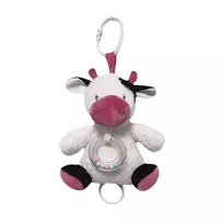 Cow music box white-claret 18 cm