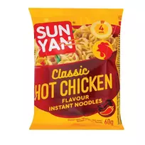 Greitai paruošiami makaronai Sun Yan CLASSIC su aštrios vištienos skonio sultiniu