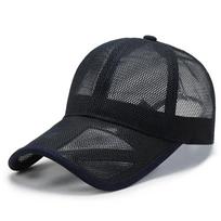 Vyriška vasarinė žvejybos kepurė su pilnu tinkleliu, beisbolo kepurė, unisex trucker kepurė, greitai džiūstanti kepurė golfui, bėgimui, reguliuojama snapback kepurė tamsiai mėlyna spalva