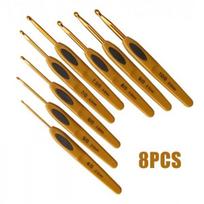 8pcs/set Soft Crochet Hooks Set Aluminum Plastic Handle Ergonomic Design